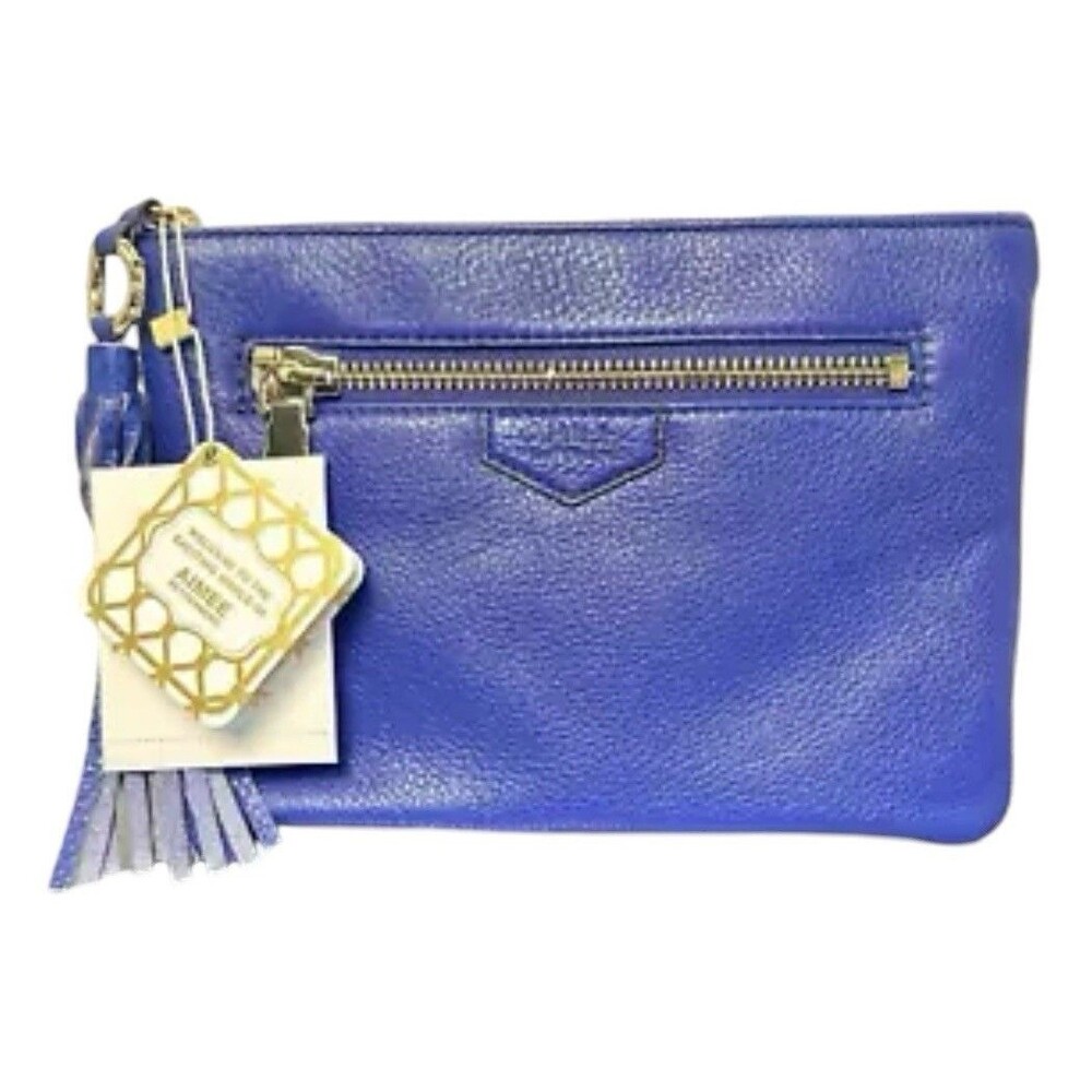 NEW Aimee Kestenberg Odessa Soft Leather Zip Pouch Envelope Purse Amethyst-NWT